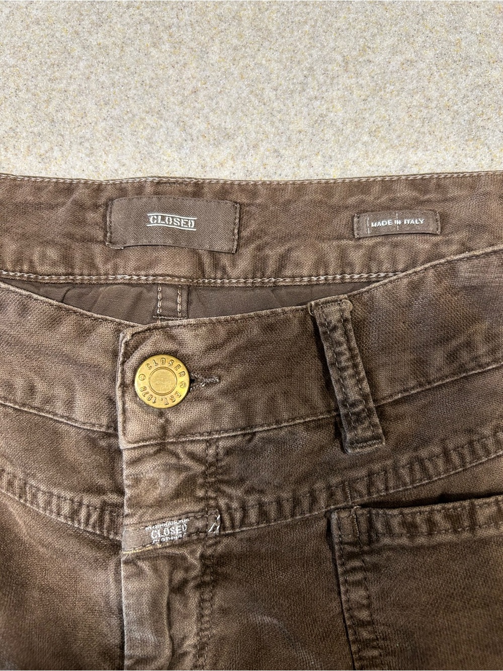 Closed Anthropologie Pedal X Slim Jeans Womens Size 25 Brown Velour Denim Italy - Picture 4 of 7